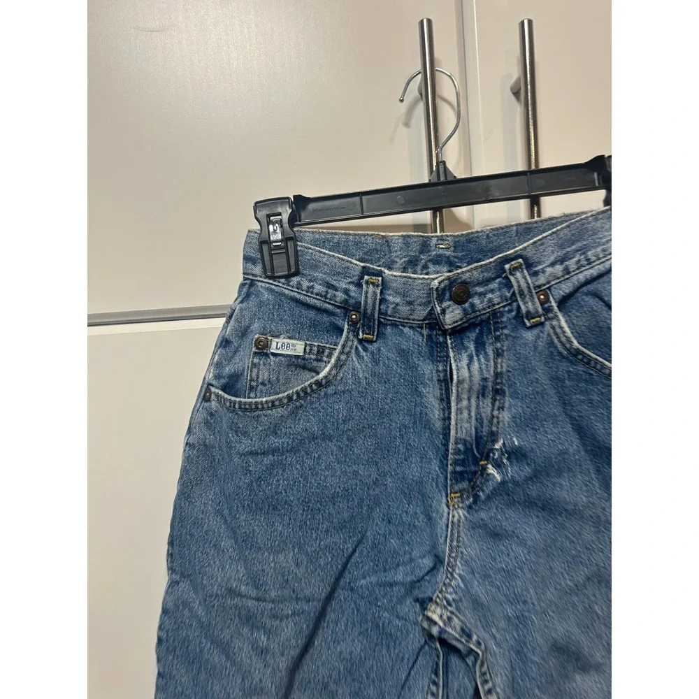 Vintage Lee Denim Shorts Boys 16 Slim Medium Wash‎ High Waisted Made in USA